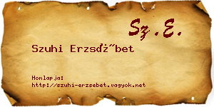 Szuhi Erzsébet névjegykártya